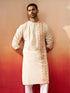 Men's White Rust Cotton Jamdani Kurta